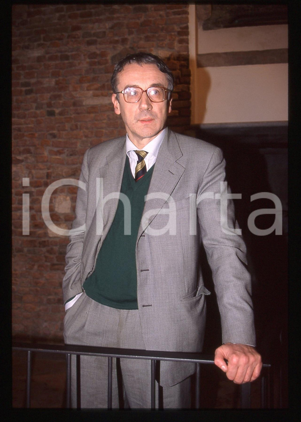 35mm vintage slide* 1995 ca MILANO Giulio GIORELLO Ritratto del filosofo (1)