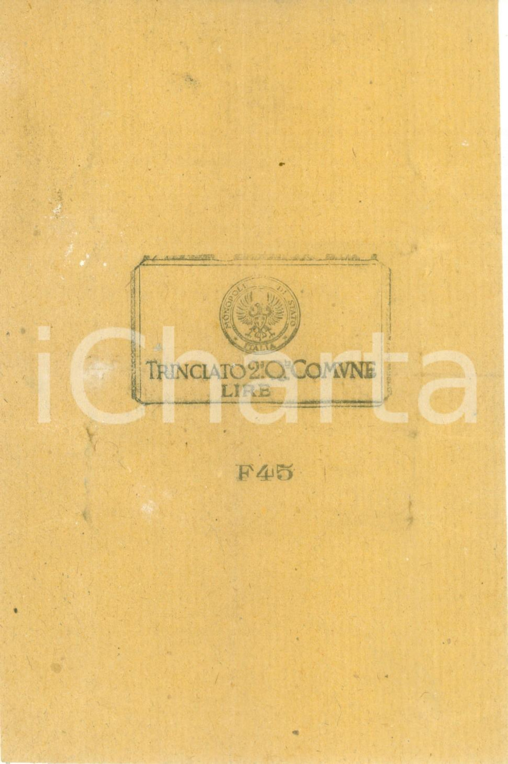 Documento originale, autentico 1920 ca TABACCHI Cartina per tabacco trinciato comune Documento 1