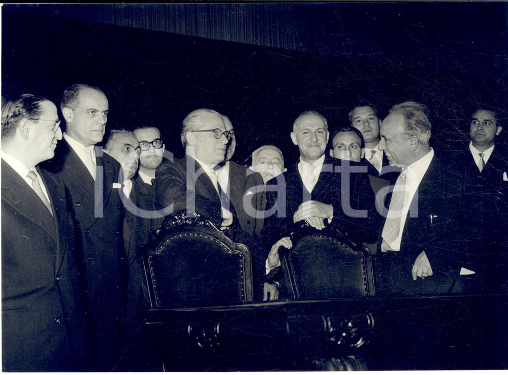 1955 PALERMO Palazzo dei Normanni - Giovanni GRONCHI riceve i deputati siciliani