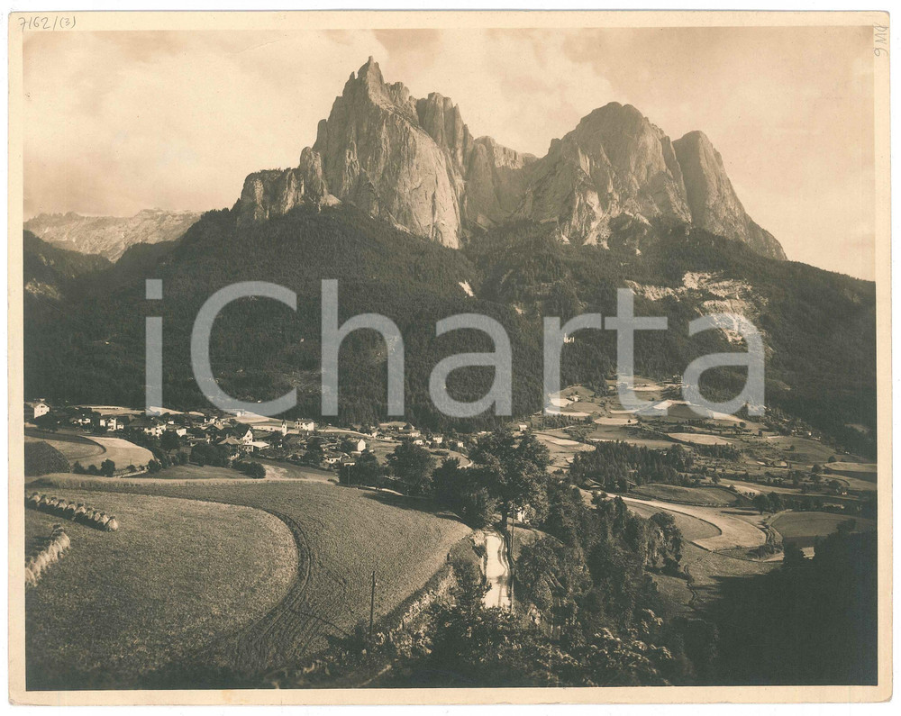 Fotografia d epoca originale 1925 ca VENEZIA TRIDENTINA  ALPE DI SIUSI Monte Pez  Foto 26x21 cm 1