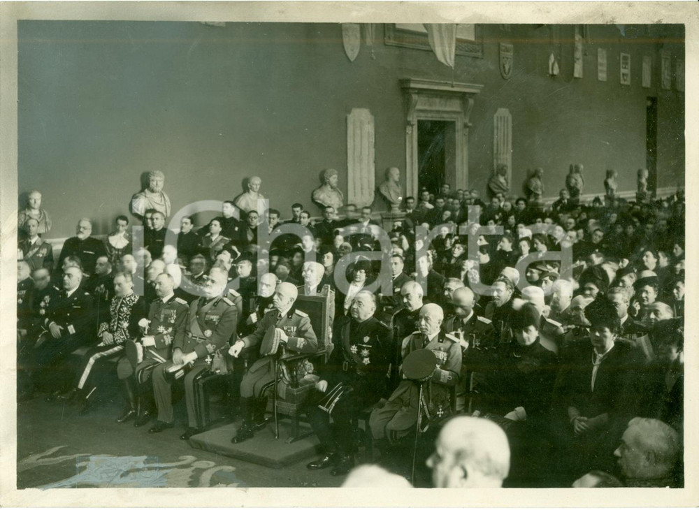 Fotografia d epoca originale 1938 ROMA Accademia d Italia VITTORIO EMANUELE III apre decimo anno Fotografia 1