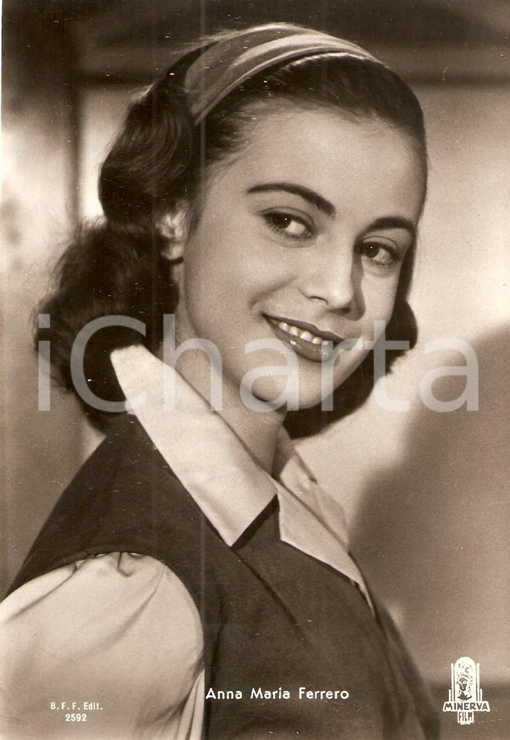 Cartolina originale da collezione 1950 ca CINEMA Ritratto Anna Maria FERRERO Attrice MINERVA FILM *Cartolina FG NV 1