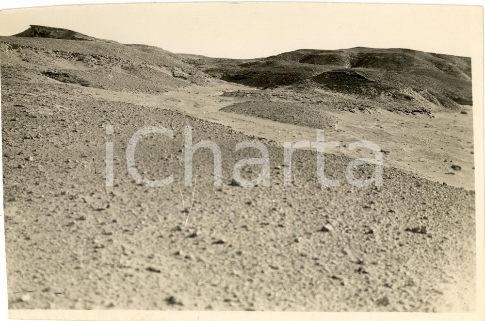 Fotografia d epoca originale 1930 ca EGITTO Il wadi ALSHARQIYAH dove ebbe inizio il combattimento FOTOGRAFIA 1