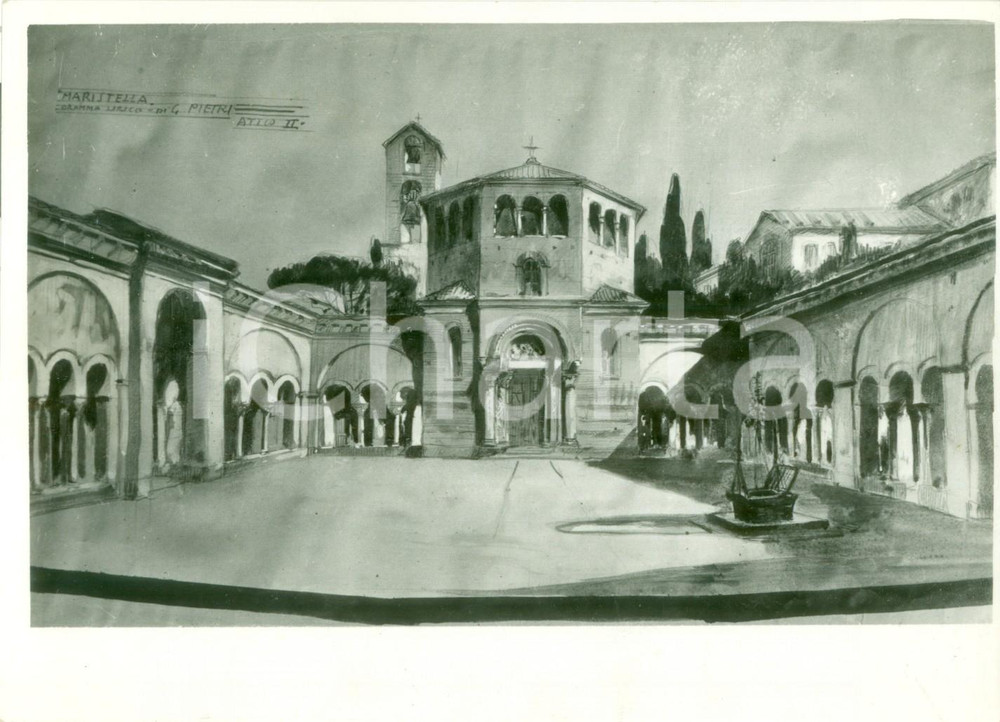 Fotografia d epoca originale 1938 MILANO ESTATE MUSICALE Bozzetto per Maristella di Giuseppe PIETRI FOTO 1