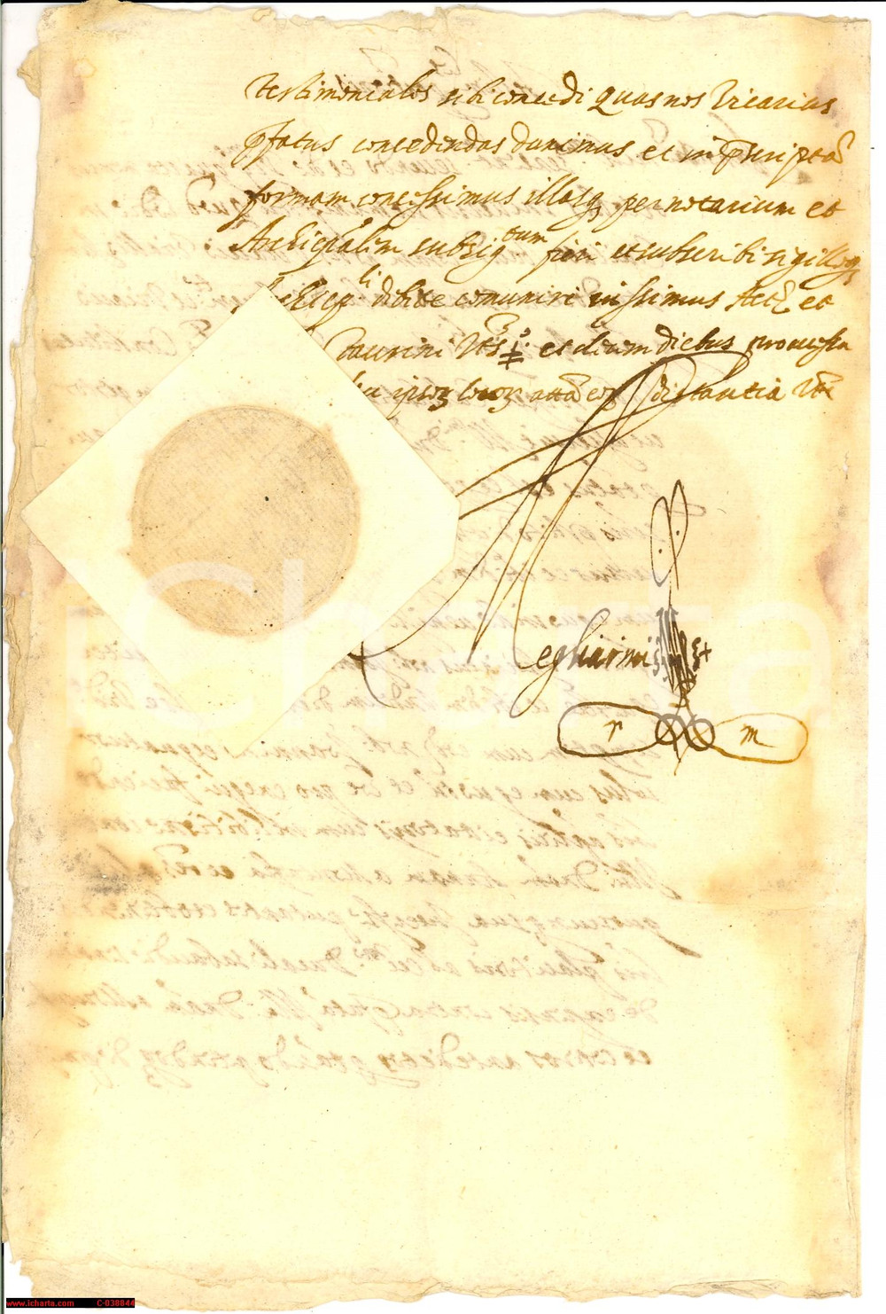 Manoscritto, lettera originale 1702 TORINO Prospero CALCATERRA pro marchese SFRONDATI 1
