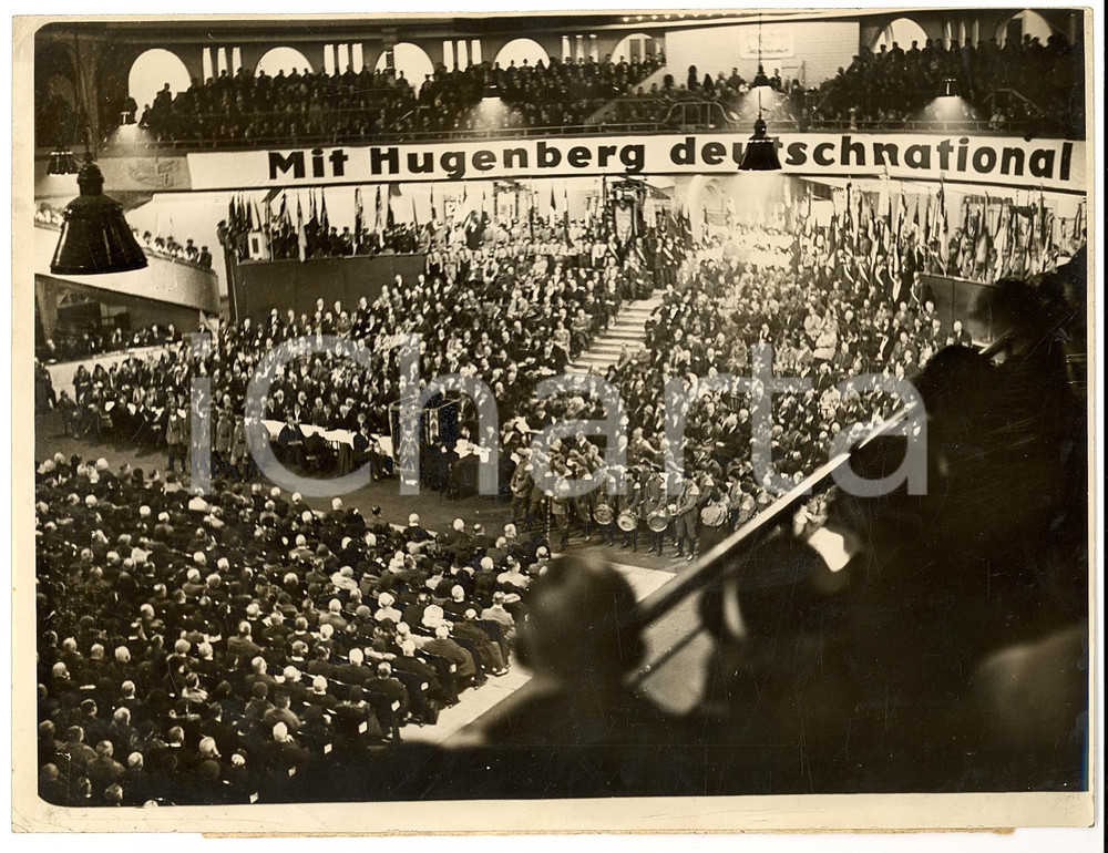 Fotografia d'epoca originale 1931 BERLINO Congresso VOLKSPARTEI Alfred HUGENBERG 1