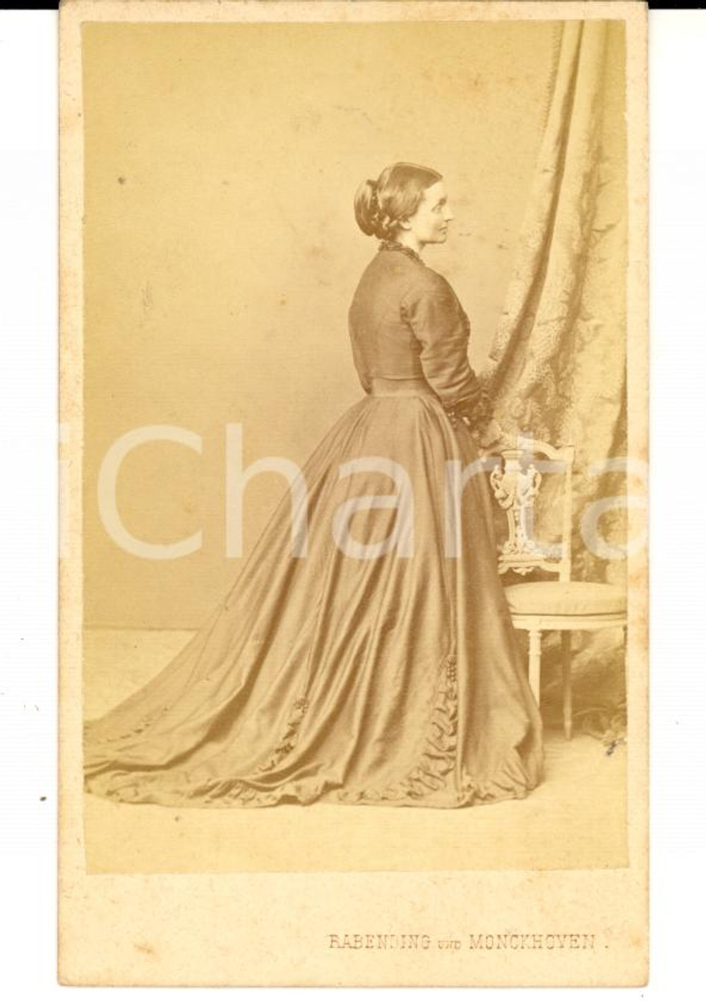Fotografia d epoca originale 1860 WIEN Countess Louise de MONTBEL JANKOVICS Photo RABENDING und MONCKHOVEN 1