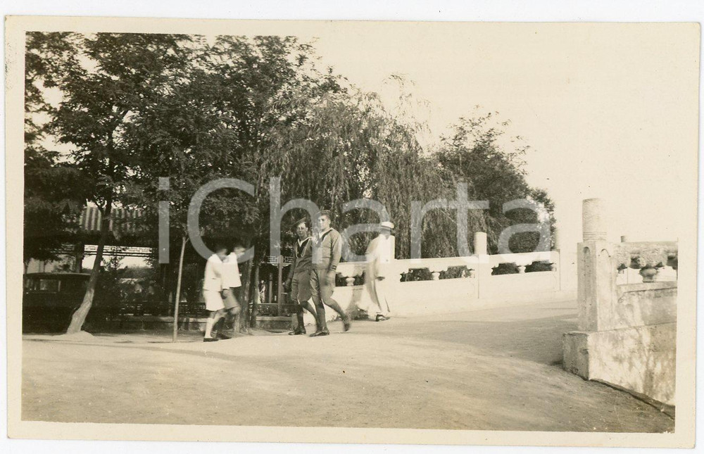 1935 ca. CINA - Leoni di SAN MARCO - In visita *Fotografia Fotografia d'epoca. GOOD/buono  Formato: 11x7 originale e autentica 1