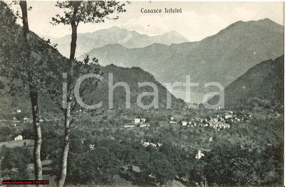 Cartolina originale da collezione 1947 CASASCO D'INTELVI (CO) Panorama aereo FP VG 1