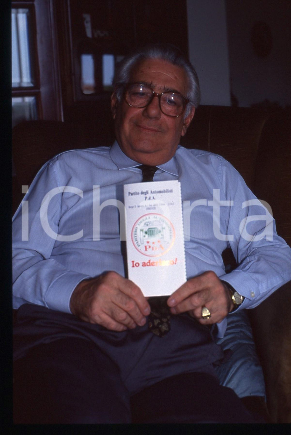 35mm vintage slide* 1990 FIRENZE Roberto VANNI leader Partito Automobilisti 5