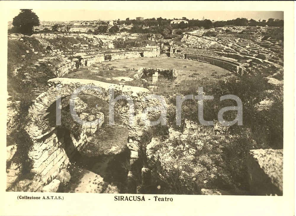 Fotografia d epoca originale 1931 SIRACUSA Veduta del Teatro Greco VERA FOTOGRAFIA 1