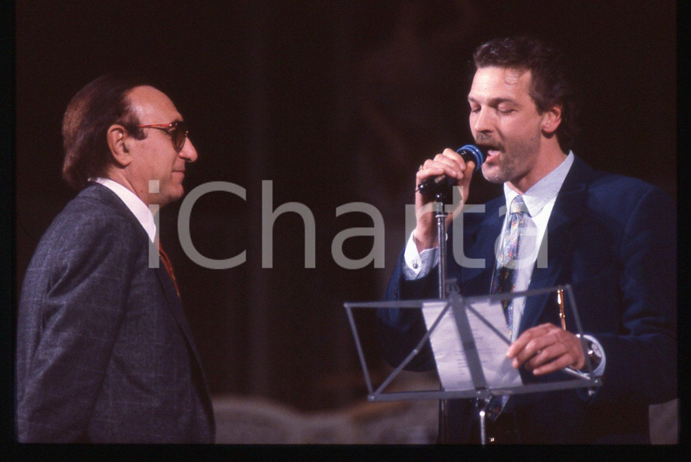 35mm vintage slide* 1993 SANREMO Gala UNICEF - Stefano TACCONI e Pippo BAUDO (5)