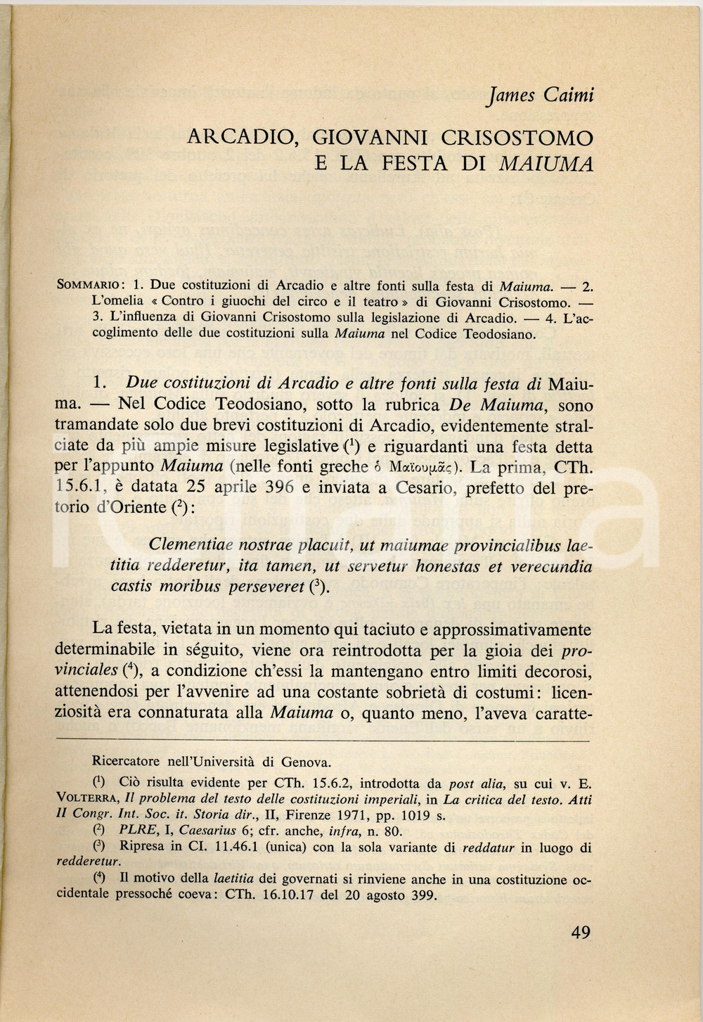 Libro, pubblicazione d epoca 1985 James CAIMI Arcadio Giovanni Crisostomo e MAIUMA 1
