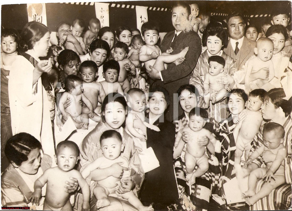 Fotografia d epoca originale 1936 TOKIO Propaganda demografica REAL PHOTO 1