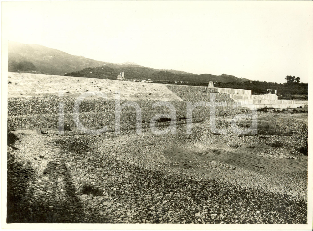 Fotografia d epoca originale 1935 ca LA SPEZIA Sistemazione fiume MAGRA testata in cemento Fotografia 1