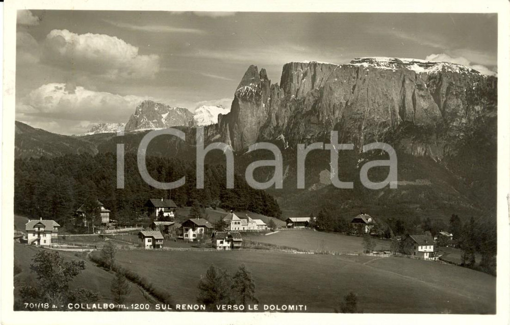 Cartolina originale da collezione 1934 Renon fraz. Collalbo - Veduta abitato d'epoca 1