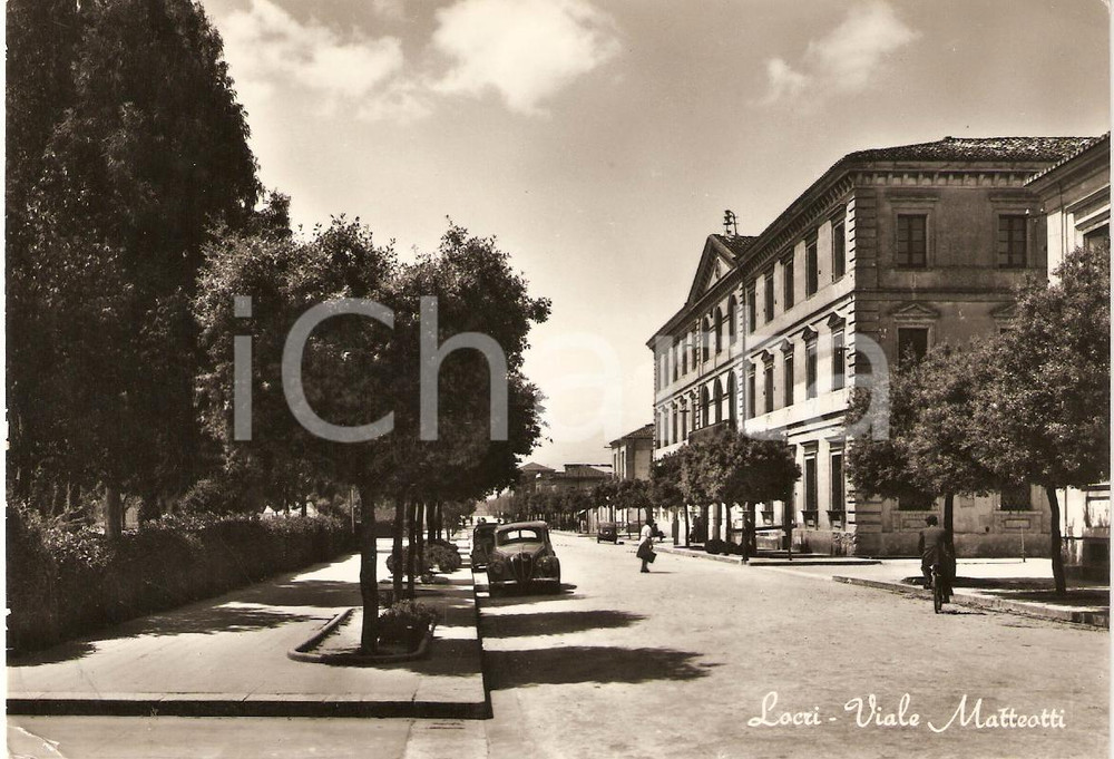 Cartolina originale da collezione 1955 LOCRI RC Viale Matteotti Panorama ANIMATA Cartolina FG NV 1