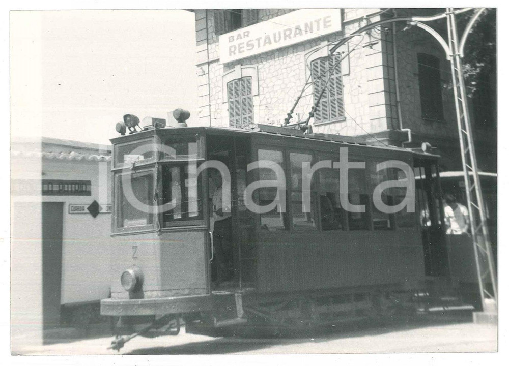 Fotografia d epoca originale 1970 ca TRASPORTI ESPAÃ‘A MALLORCA Tram a SOLLER Foto 15x10 cm 1