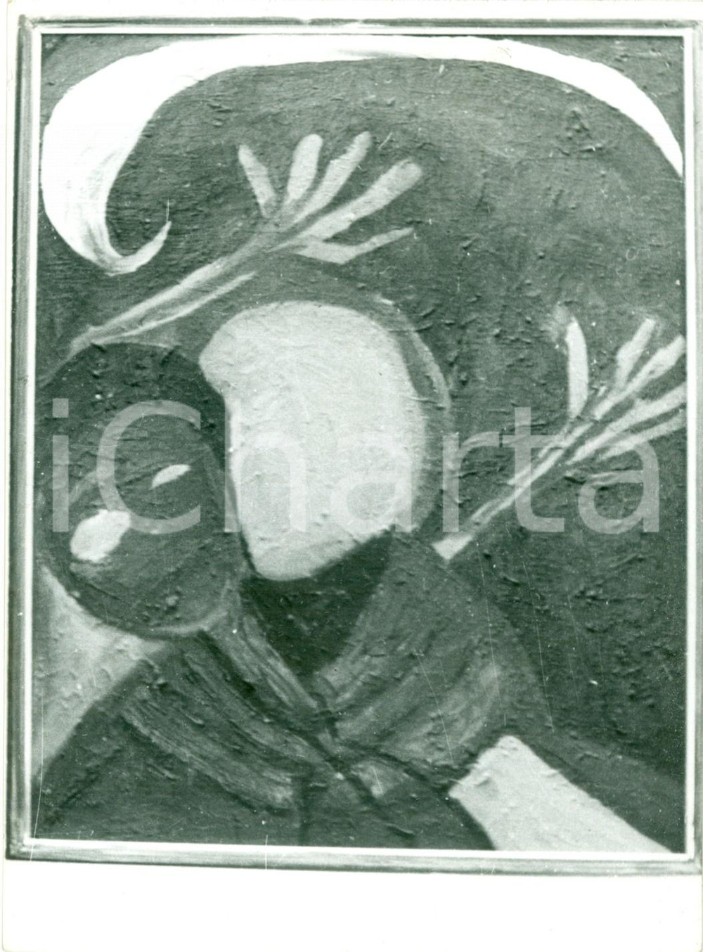 Fotografia d epoca originale 1955 ca MILANO ? Fotografia coeva di un quadro di Beniamino JOPPOLO pittore 1