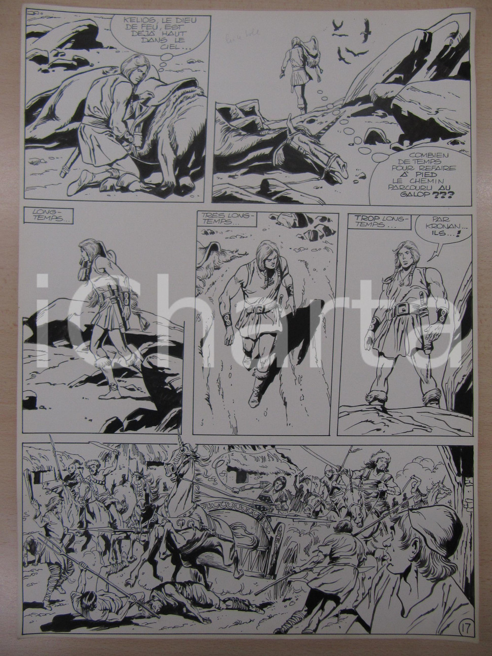 Opera d’arte autentica 1976 BD FANTASY FRANCE La saga de KABUR NÂ° 2 tav.17 Original BERNASCONI LUBE 1