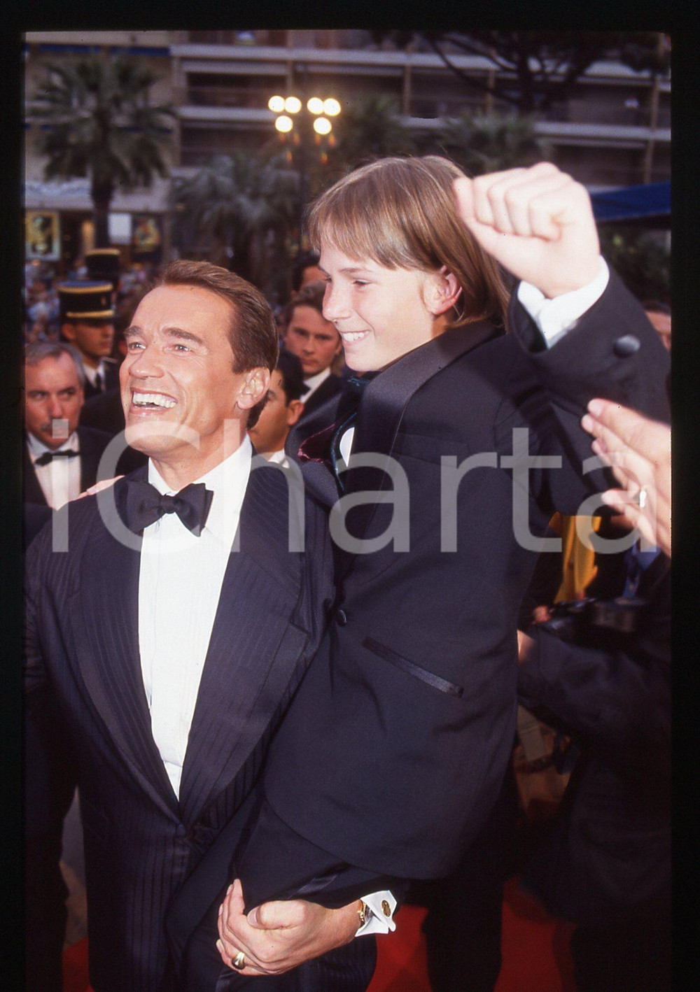 35mm vintage slide* 1993 FESTIVAL CANNES Arnold SCHWARZENEGGER Austin O'BRIEN 23