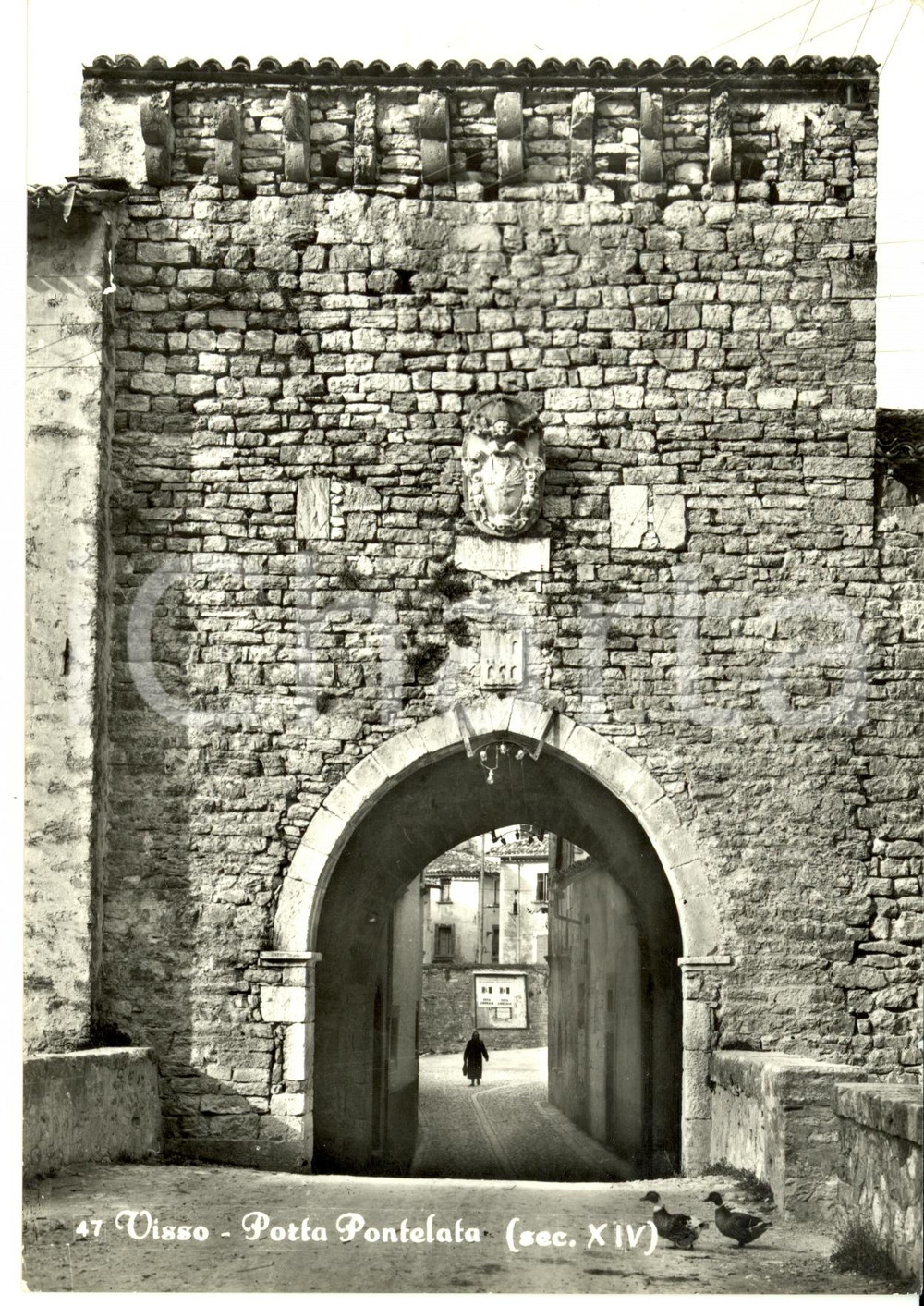 Cartolina originale da collezione 1965 VISSO MC Porta Pontelata Cartolina postale FG VG 1