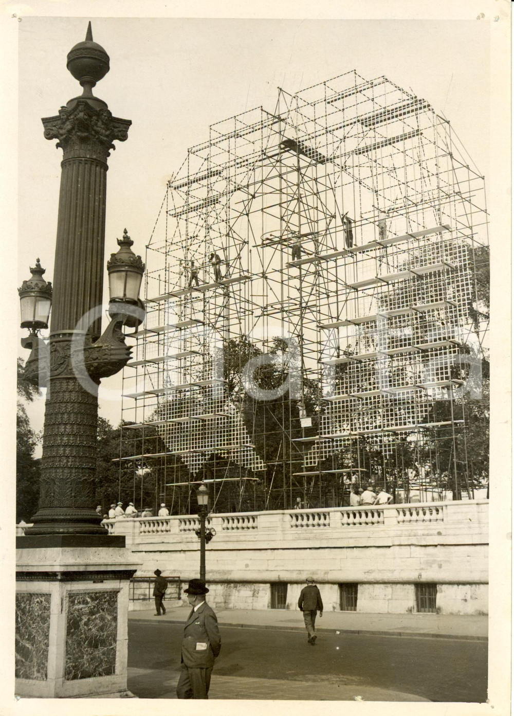 Fotografia d epoca originale 1938 PARIGI Allestimento per visita dei sovrani d Inghilterra Fotografia 1
