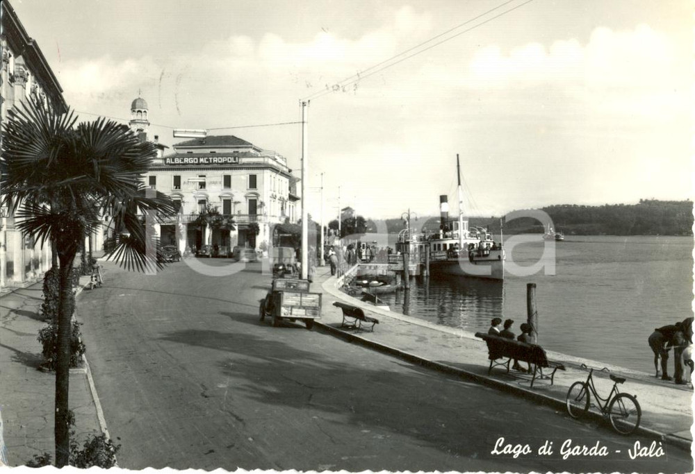 Cartolina originale da collezione 1955 SALO  BS Lago di GARDA  ALBERGO METROPOLI Cartolina animata FG VG 1