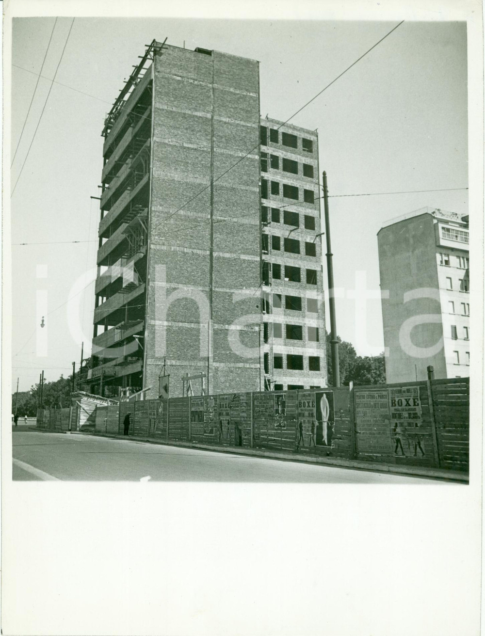Fotografia d epoca originale 1935 MILANO Nuovo Palazzo Uffici in ferro in costruzione a Piazzale FIUME Foto 1