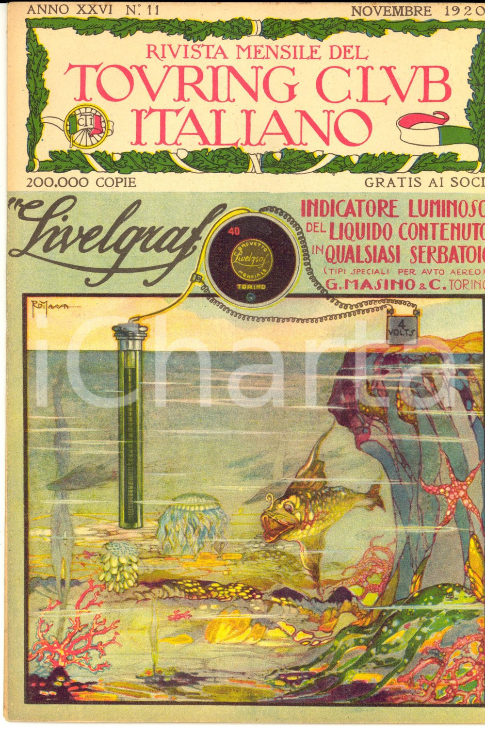 Giornale, rivista storica 1920 TOURING CLUB ITALIANO Conventi della Sicilia *Rivista anno XXVI nÂ°11 1