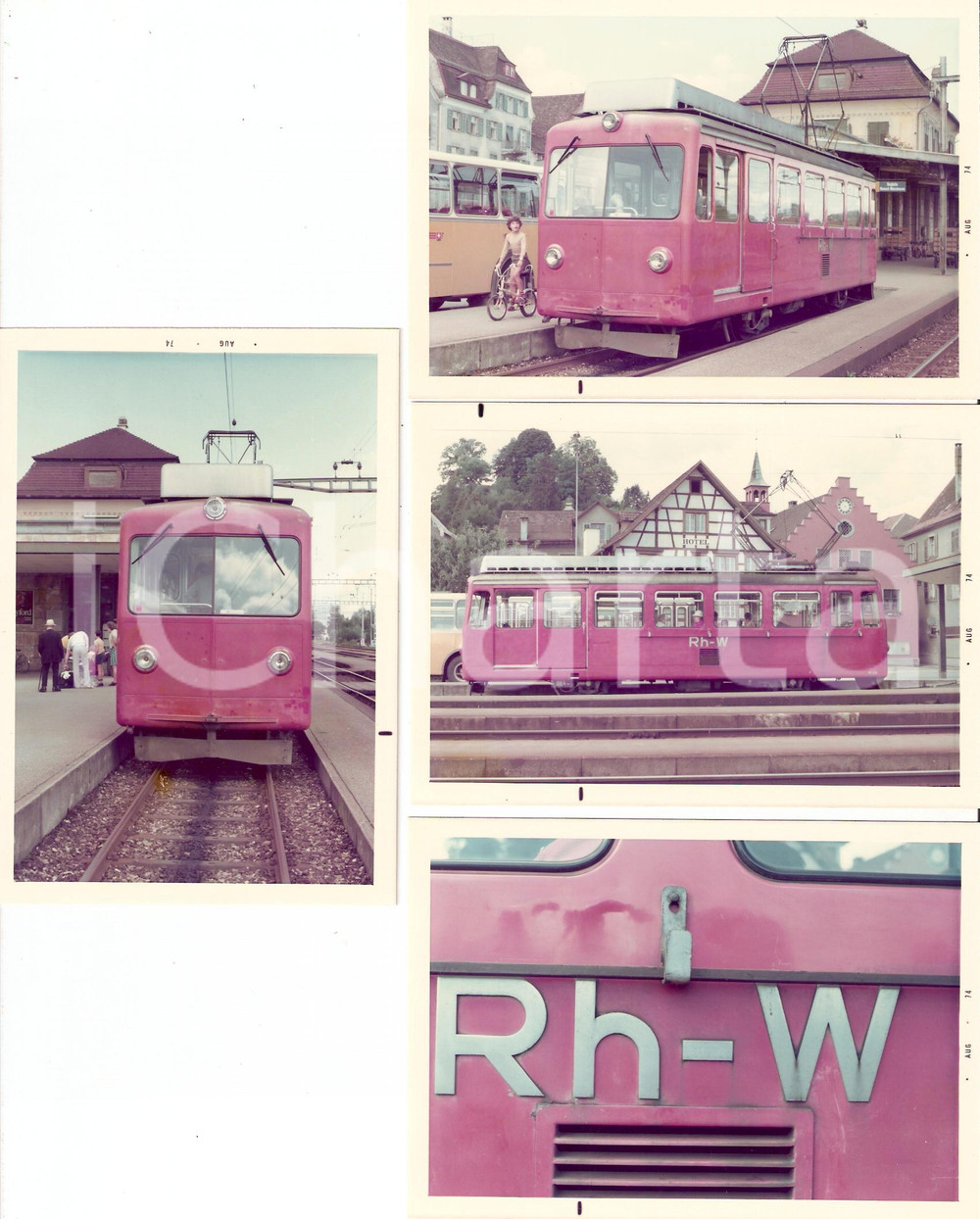 Fotografia d'epoca originale 1974 SVIZZERA Ferrovia RHEINEKE - WALZENHAUSEN Elettromotrice RHW *LOTTO 4 Foto 1
