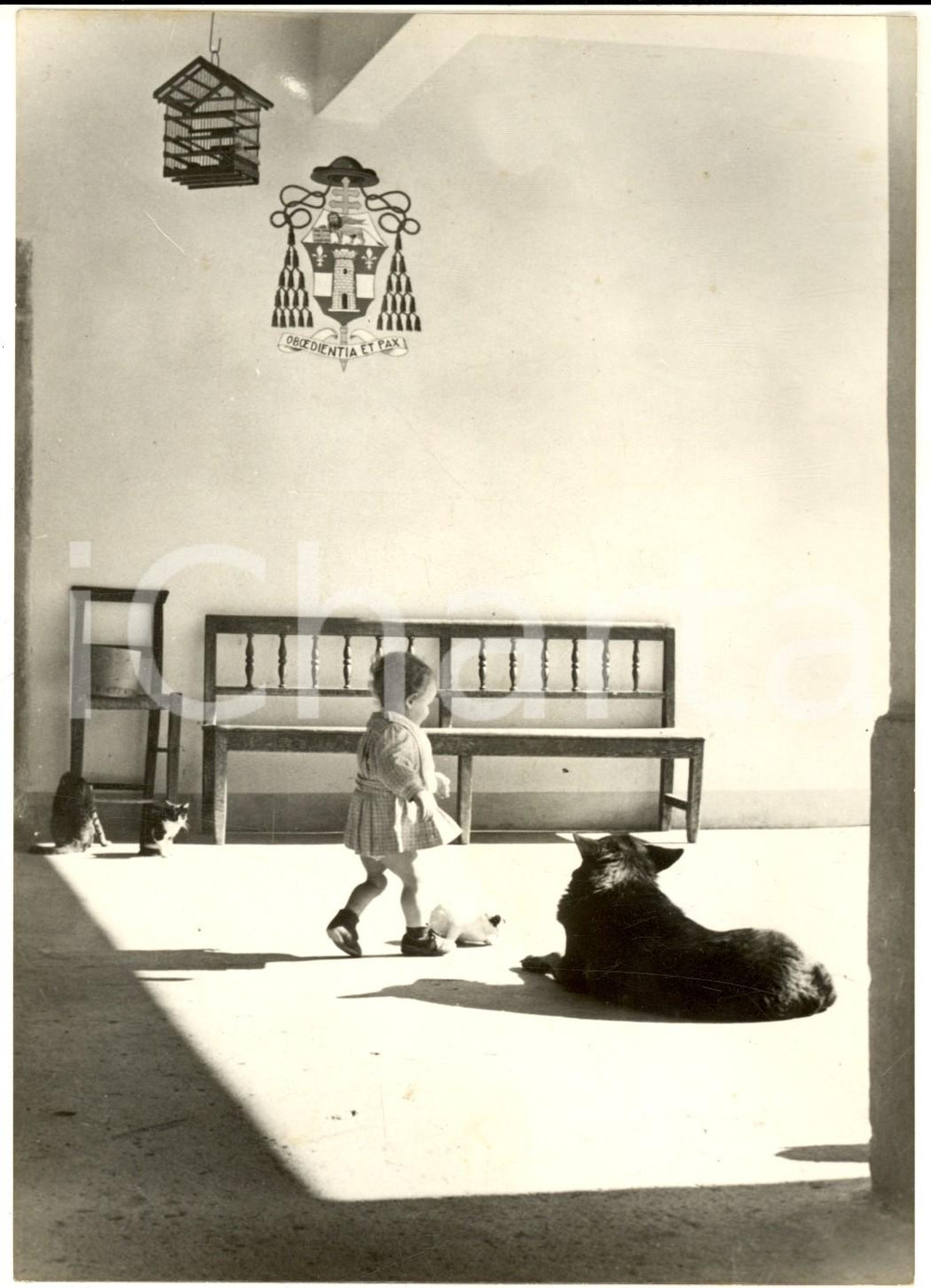 1965 ca SOTTO IL MONTE Portico casa natale papa Giovanni XXIII *Foto 13x18 cm