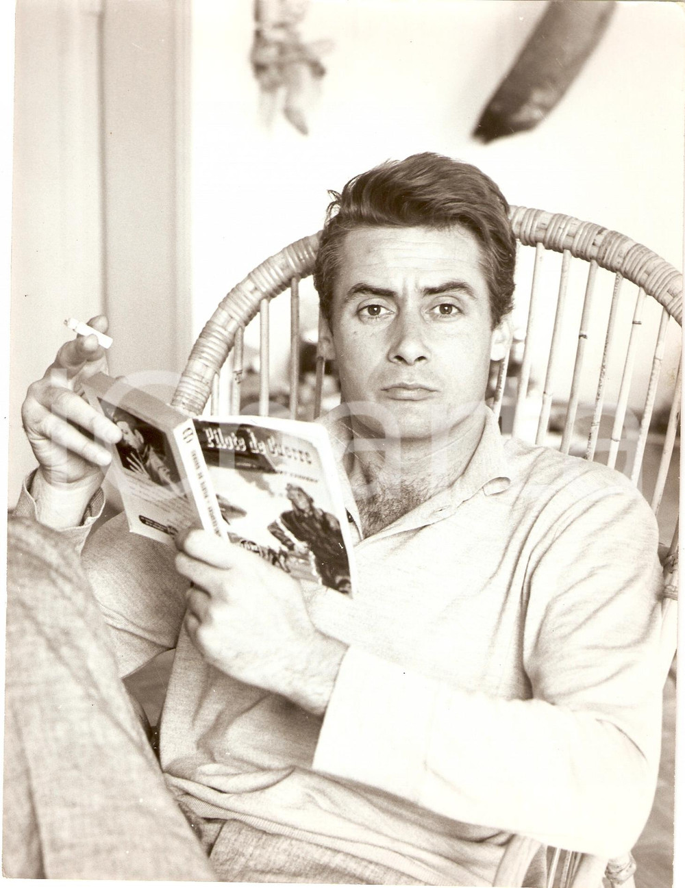 Fotografia d epoca originale 1960 ca CINEMA Michel BARDINET legge Antoine de SAINTEXUPERY Fotografia 1