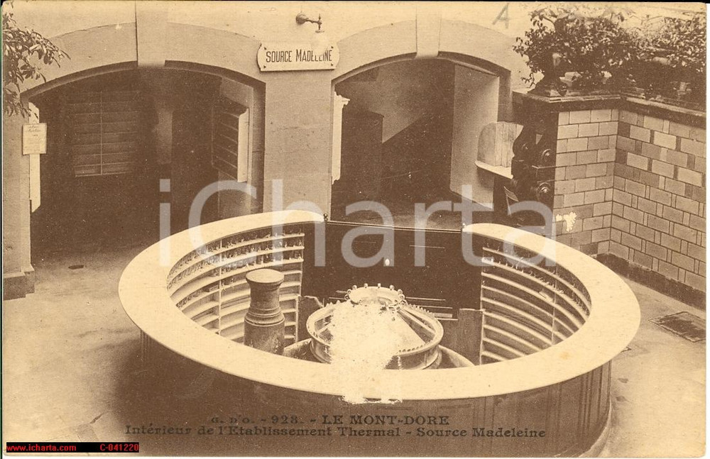 Cartolina originale da collezione 1930 LE MONT DORE  FR Source MADELEINE Thermes FP NV 1