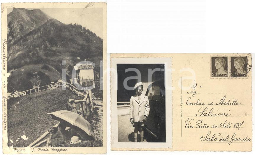 Cartolina originale da collezione 1940 ca VALLE VIGEZZO VB Santa Maria Maggiore Cartolina con vera foto bambino 1