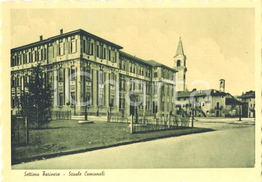 Cartolina originale da collezione 1940 ca SETTIMO TORINESE (TO) Veduta delle Scuole Comunali *Cartolina FG NV 1