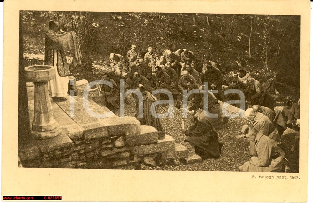 Cartolina originale da collezione 1917 WWI Erster Weltkrieg, Feldmesse, Imperial Army 1