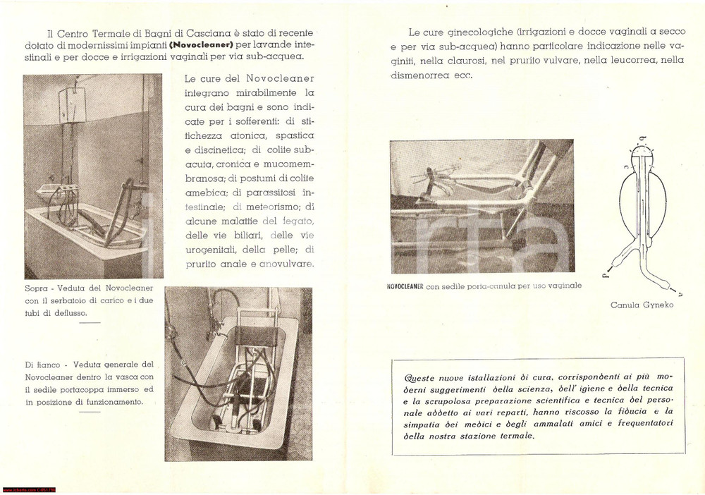 Materiale pubblicitario d’epoca 1920 circa CASCIANA TERME PI Cure termali femminili 1