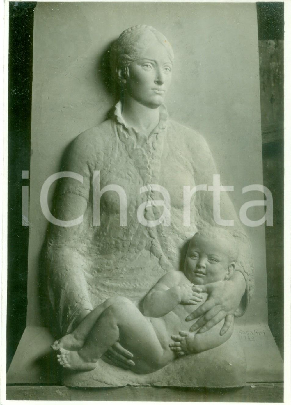 Fotografia d epoca originale 1935 FORLI  Giuseppe CASALINI Busto Giulitta MORGAGNIMONTI Fotografia coeva 1