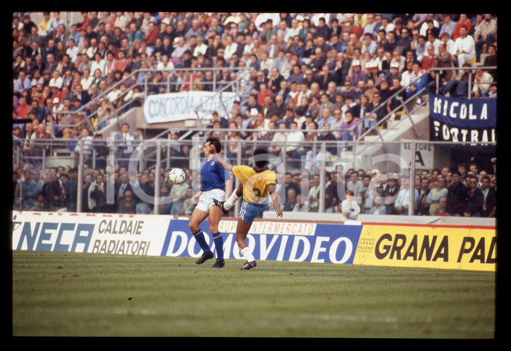 35mm vintage slide* 1989 BOLOGNA CALCIO ITALIA BRASILE 0-1 Luigi DE AGOSTINI 2