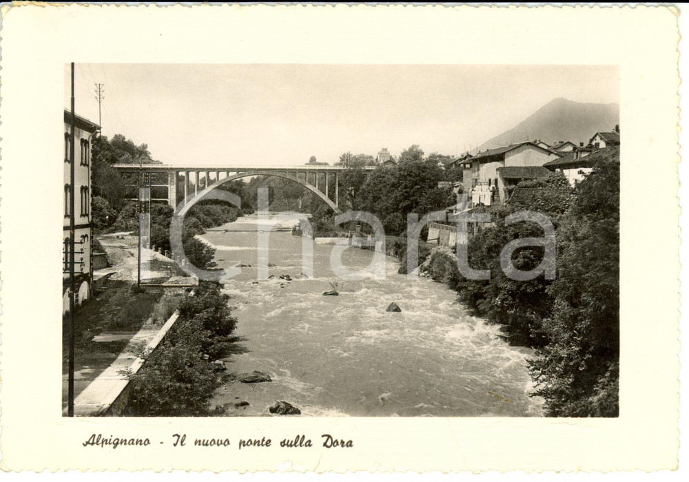 Cartolina originale da collezione 1952 ALPIGNANO TO Nuovo ponte sulla DORA RIPARIA Cartolina FG VG 1