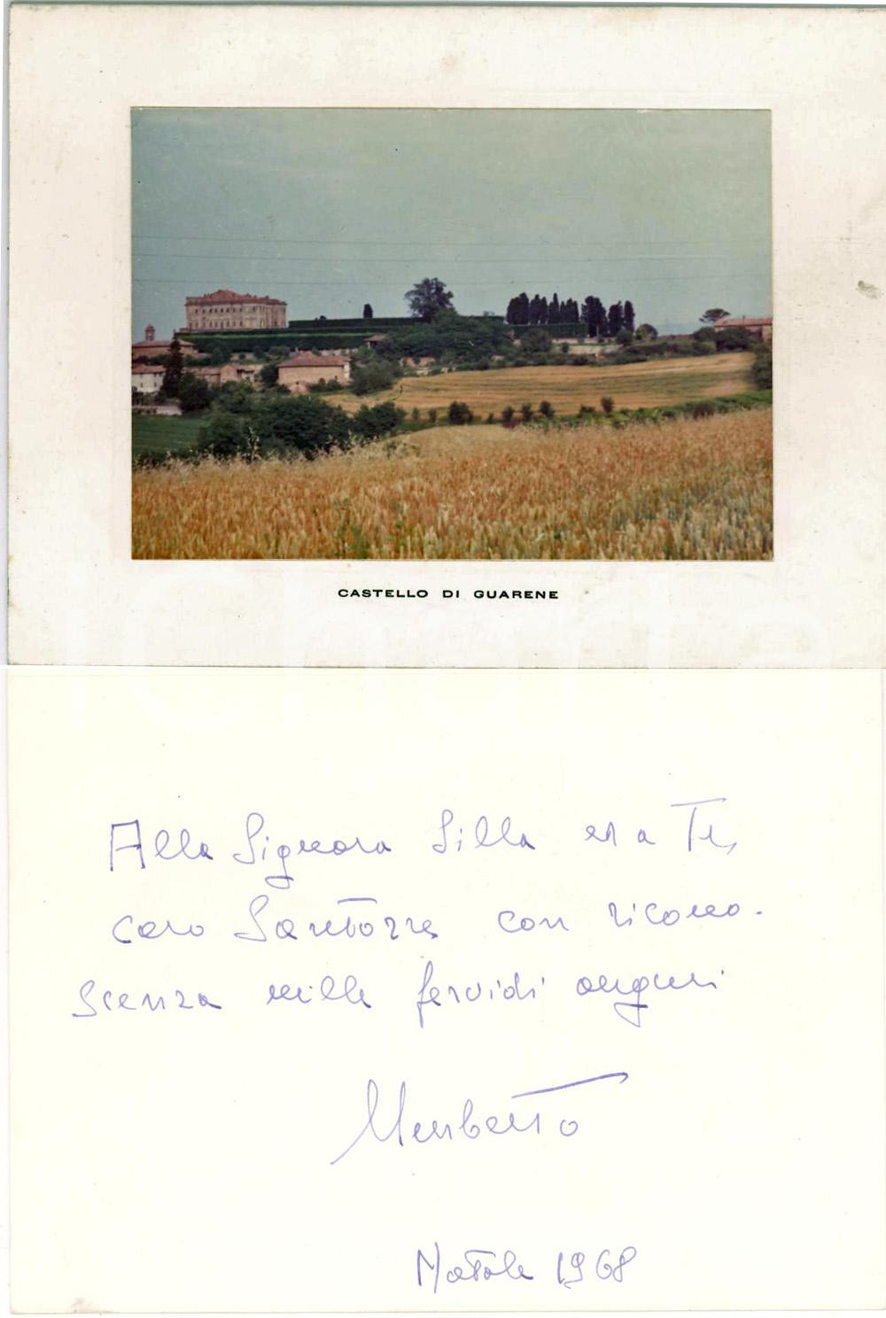 Autografo originale 1968 Castello GUARENE CN Umberto PROVANA DI COLLEGNO AUTOGRAFO 1