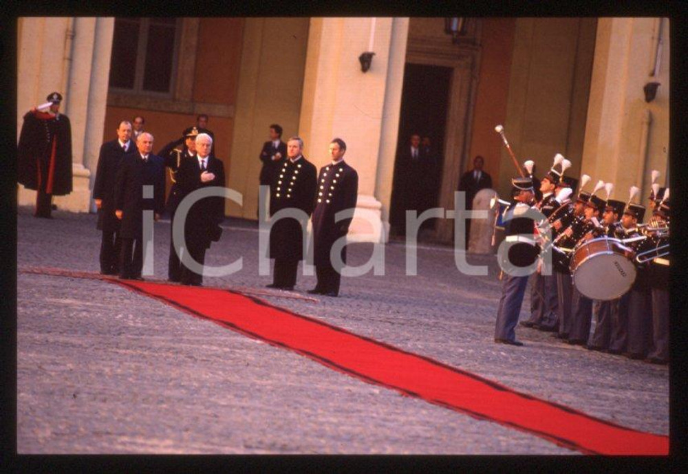 Fotografia d epoca originale 35mm vintage slide 1989 ROMA QUIRINALE Francesco COSSIGA Michail GORBACHEV 9 1