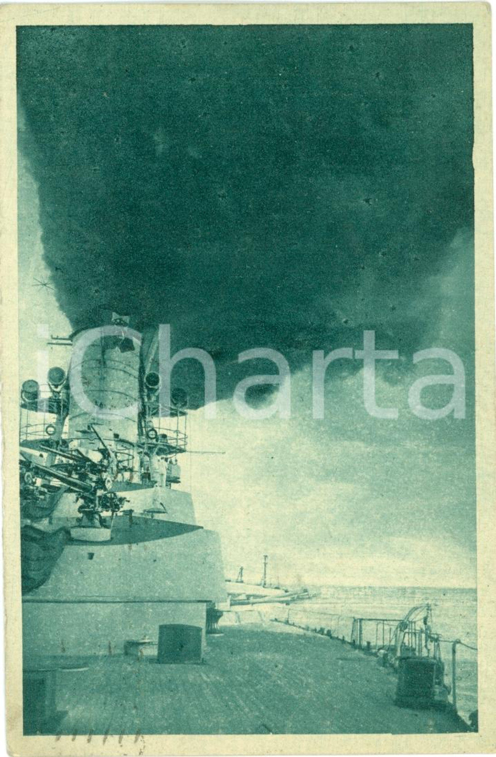 Cartolina originale da collezione 1922 MARINA ITALIANA Sul ponte di una DREADNOUGHT *Cartolina FP VG 1