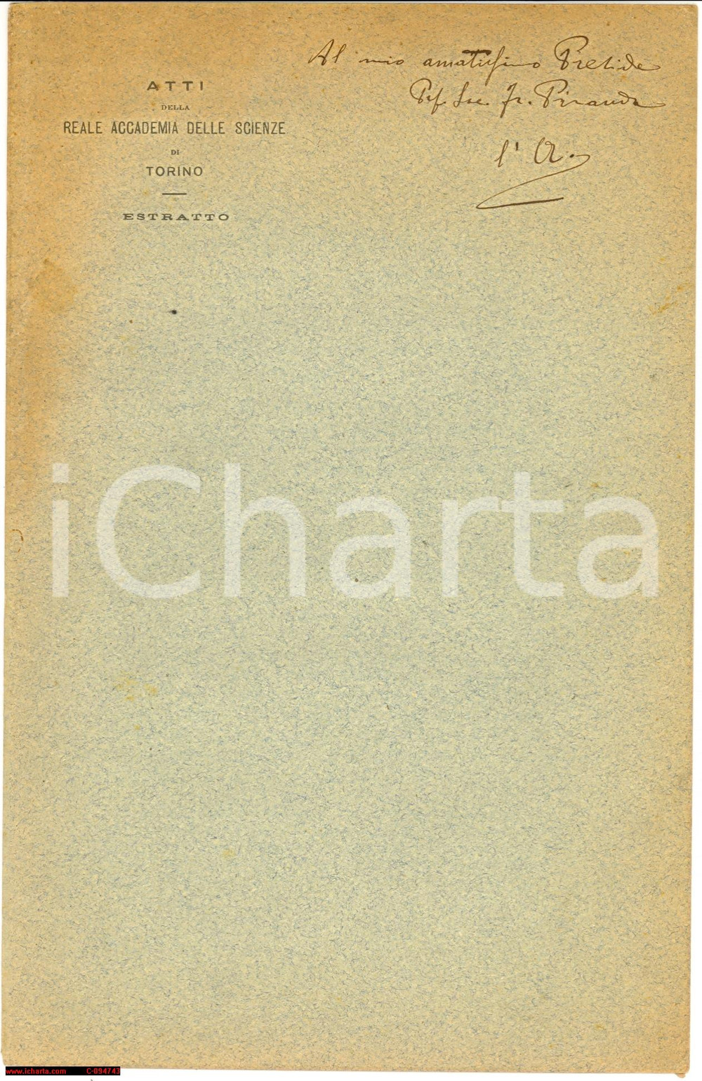 Libro, pubblicazione d epoca 1919 Luigi Zoppetti – L’abito fogliare nelle siepi di ligustro Invio AUTOGRAFO 1