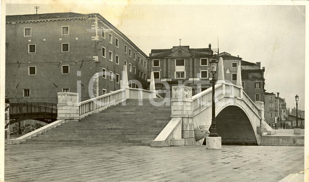 Fotografia d epoca originale 1936 VENEZIA Nuovo Ponte DE L ARSENAL da banchina SAN MARCO Foto DANNEGGIATA 1