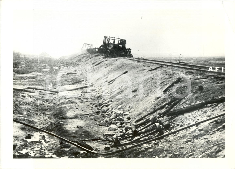 Fotografia d epoca originale 1941 CARELIA WW2 Stazione ferroviaria PITKARANTA distrutta da finlandesi FOTO 1