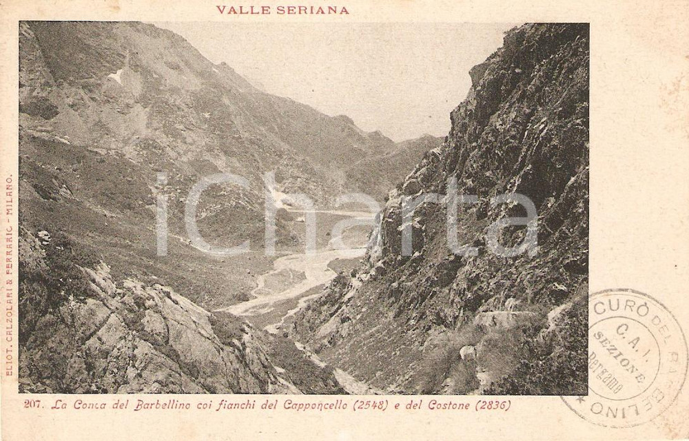 Cartolina originale da collezione 1910 ca BERGAMO Valle SERIANA Conca BARBELLINO Fianchi CAPPONCELLO *Cartolina FP 1