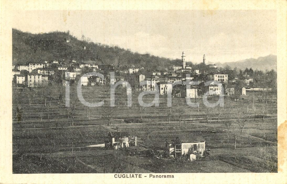 Cartolina originale da collezione 1938 CUGLIATE FABIASCO (VA) Veduta del paese e delle campagne *Cartolina FP VG 1