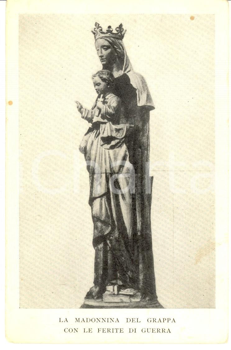 Cartolina originale da collezione 1940 ca SACRARIO DEL MONTE GRAPPA Madonnina con le ferite di guerra Cartolina 1